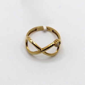 Women's Polished Crisscross Bypass Ring – 10KT Gold – Size 5 3/4
