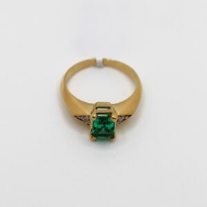 14kt Yellow Gold Three-Stone Emerald Ring