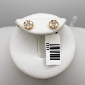 14kt Yellow Gold Cluster Stud Earrings