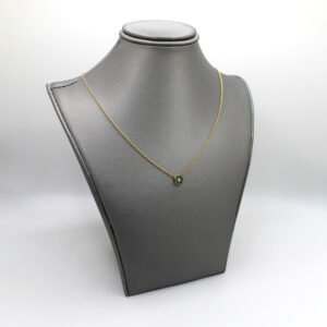 14kt Yellow Gold Emerald & Lab-Grown Stone Floral Necklace