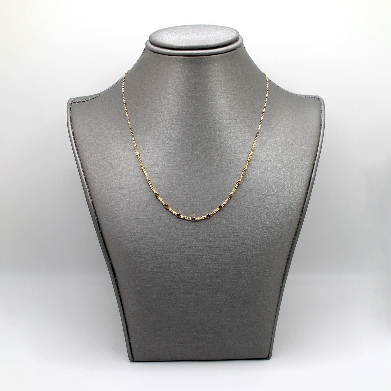 14kt Yellow Gold Beaded Station Necklace
