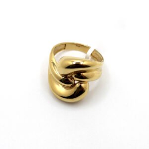 Women's Puffed Sculptural Knot Statement Ring – 10KT Gold – Size 8