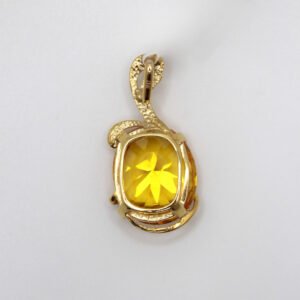 Radiant Yellow Gemstone Statement Pendant – 10kt Gold