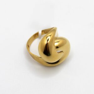 Women's Puffed Sculptural Wrap Statement Ring – 10KT Gold – Size 8