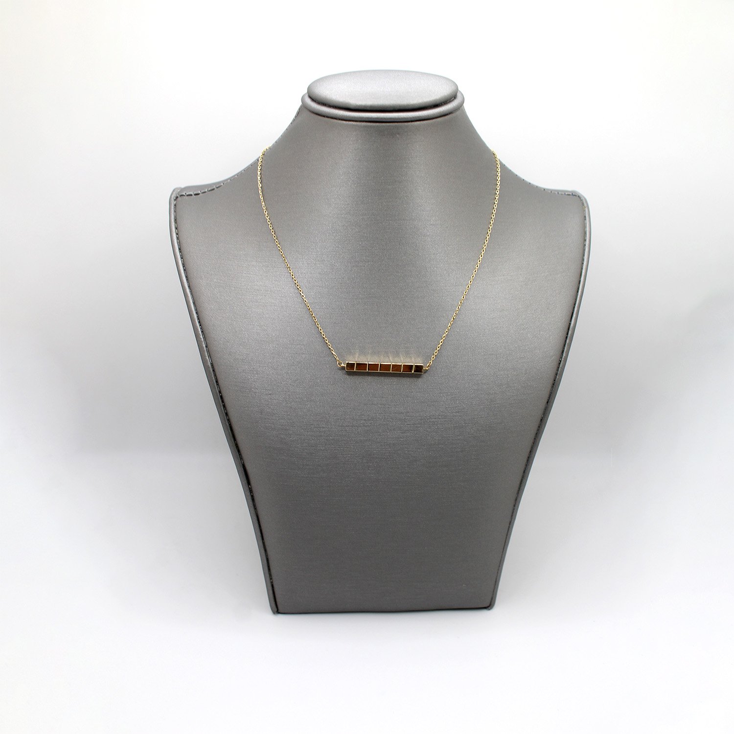 14kt Yellow Gold Geometric Bar Necklace