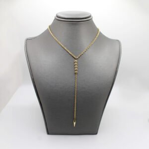 Women's Beaded Lariat Rope Necklace – 10KT Gold