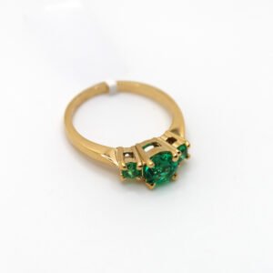 14kt Yellow Gold Three-Stone Emerald Ring