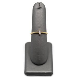 Minimalist Baguette Accent Ring - 14kt Gold, Size 8