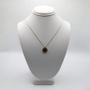 Pave Color Stone Tree of Life Pendant Necklace – 10KT Gold Women’s