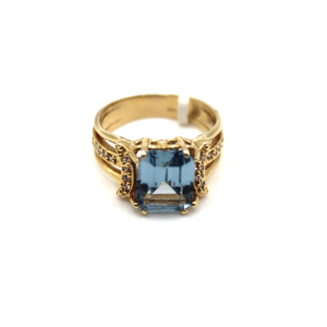 Empire Blue Ring- 14KT Gold, Size 7
